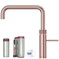 BieTal® Quooker Wasserhahn Fusion Square Kupfer Rosé PRO3 Reservoire Sprudelwasser CUBE