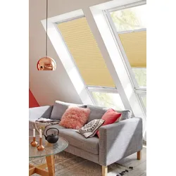 Dachfensterplissee SUNLINES "StartUp Style Honeycomb TL", gelb (zartgelb, weiß), B:77,6cm H:73,9cm, Obermaterial: 100% Polyester, Plissees, mit Führungsschienen
