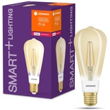 LEDVANCE Smarte LED-Lampe mit ZigBee, Sockel E27, Dimmbar, Warmweiß (2400K), Goldene Edisonform, Klares Filament, Ersatz für 55W-Glühbirnen, steuerbar mit Systemen wie Alexa, Google oder Hue, 4er-Pack