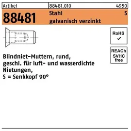 F. REYHER Nchfg. GmbH & Co. KG Blindnietmutter M 5 / 1,5 - 4,0 Stahl galvanisch verzinkt 500 Stück