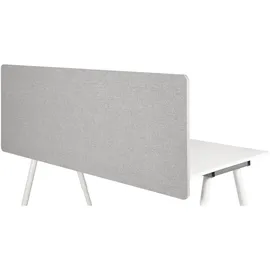 HJH Office Akustik Trennwand Schreibtisch FLEXMIUT D 62 x 160 cm Stoff Hellgrau Sichtschutz Tischtrennwand 891009