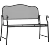 Outsunny Gartenbank mit Rückenlehne schwarz 113L x 58B x 98H cm