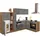 kochstation Winkelküche L-Form 290 x 170 cm grau