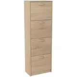home collective Schuhschrank 50 x 152 x 28 cm mit 4 Schubladen / beige