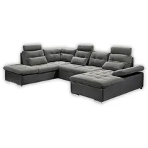 ed exciting design Wohnlandschaft JAKARTA U inkl. Kissen Grau/Schwarz