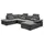 ed exciting design Wohnlandschaft JAKARTA U inkl. Kissen Grau/Schwarz