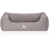 Knuffelwuff Hundebett Leano Orthopädisch Velours M-L 85 x 63cm Grau