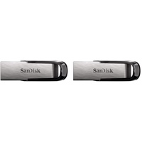 SanDisk Ultra Flair USB 3.0 Flash-Laufwerk 64 GB (Robustes und Elegantes Metallgehäuse, Passwortschutz, 150 MB/s Lesen) Schwarz (Packung mit 2)