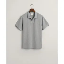 GANT Tipped Piqué Kurzarm-poloshirt Grey Melange XL