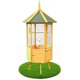 Vogelvoliere Voliere Vogelkäfig xxl 6-Eck Vogelhaus Vogel Käfig Haus Holz