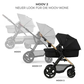 Kinderkraft MOOV 2 4-in-1 EVA« 27 kg mit Kindersitz I-SIZE 40-75 cm, Buggy Funktion, Liegeposition verstellbar, Große ausziehbare Verdeck, Eva-Schaum-Räder, Schwarz
