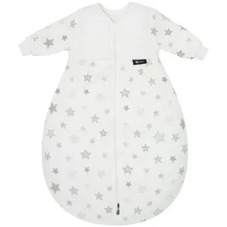Alvi Schlafsack Mäxchen Thermo mit Arm Exklusiv in Silver Stars Silbergrau | Gr.: 90