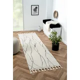 Myflair Moroccan Handwrite Hochflor-Läufer 80 x 250 cm Schwarz/Weiß