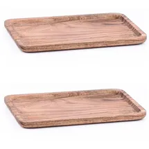 Marrakesch Orient & Mediterran Interior 2er Set Akazienholz Serviertablett Servierbrett Anea 30x20cm