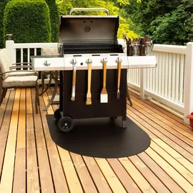 Tulup Grill-Unterlage 80 x 90 cm Metall Schwarz