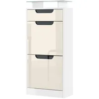 Vladon Schuhschrank, Creme, Holzwerkstoff, 46x104x23 cm, Garderobe, Schuhaufbewahrung, Schuhschränke