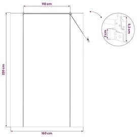 vidaXL Rollo Natur 160 x 220 cm Bambus/Braun