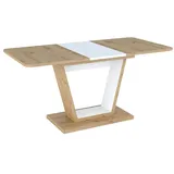 designimpex Esstisch Design GS-777 Eiche Artisan - Weiß matt ausziehbar 120-160cm beige