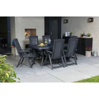 AMBIA GARDEN Gartensessel-Set Graphitfarben Kunststoff klappbar