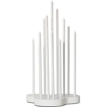 Star Trading Kerzenleuchter Buzz, Weiß, Metall, 12-flammig, Holz, 43cm - Star Trading
