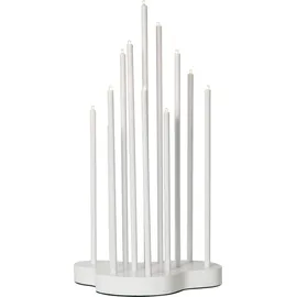 Star Trading Kerzenleuchter Buzz, Weiß, Metall, 12-flammig, Holz, 43cm - Star Trading