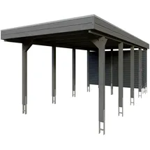 SKANHOLZ Skan Holz Carport Friesland Hybrid 314 cm x 708 cm Schiefergrau