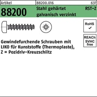 Industrial Quality Supplies Linsenkopfschraube für Kunstoffe VG 2,2x8 Stahl