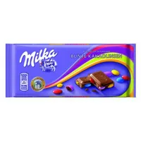 MILKA Alpenmilch Schokolade mit bunten Kakaolinsen 100 g