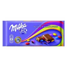MILKA Alpenmilch Schokolade mit bunten Kakaolinsen 100 g