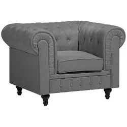 Sessel CHESTERFIELD Stoff Hellgrau
