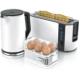 Arendo Frühstücks-Set in weiß - Wasserkocher / Toaster / Eierkocher