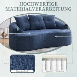 stilvora Zweisitzer-Sofa Chenille Blau 164x92x60 cm, ohne Montage
