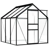 vidaXL Gewächshaus Alu anthrazit HKP 4 mm 3,61 m2