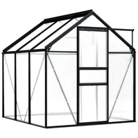 vidaXL Gewächshaus Alu anthrazit HKP 4 mm 3,61 m2
