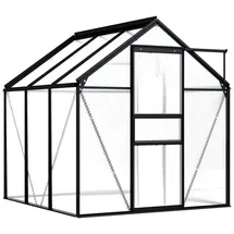 vidaXL Gewächshaus Alu anthrazit HKP 4 mm 3,61 m2