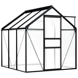vidaXL Gewächshaus Alu anthrazit HKP 4 mm 3,61 m2