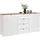 hom'in Sideboard 180 x 91 x 44 cm Weiß / Eiche Artisan