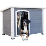 Kerbl Hundehütte Kenny 113 x 77 x 81 cm Holz Grau/Weiß