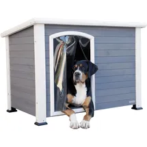 Kerbl Hundehütte Kenny 113 x 77 x 81 cm Holz Grau/Weiß