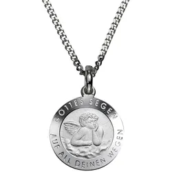 Firetti Kette mit Anhänger »Schmuck Geschenk Silber 925 Halsschmuck Halskette Panzerkette Engel«, Gravur: Gottes Segen auf all deinen Wegen / zur heiligen Taufe Firetti silberfarben