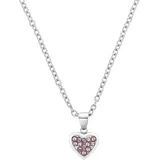 s.Oliver Mädchen Halskette 2036826 Herz, Edelstahl synth. Kristalle rosa