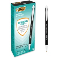 BIC Kugelschreiber Antimicrobial Tech, Stifte in Schwarz, Strichstärke 0.4 mm, 20er Pack, Ideal als Krankenschwester Zubehör