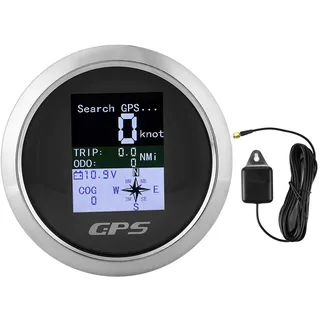 For Boot Tacho Gps-Tachometer Gps Auto Boots Edelstahl Wasserdichte Digitalanzeigen 85Mm Tachometer Für Autoboot Digitale Geschwindigkeitsmessgeräte (Schwarzes)