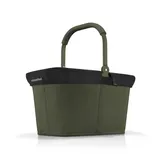 Reisenthel Set carrybag cord matcha mit Cover black Stabiler Einkaufskorb mit praktischer Innentasche – Elegantes und wasserabweisendes Design