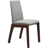 Polsterstuhl STRESSLESS "Laurel", grau (grau dinamica, walnuss), B:57cm H:92cm T:59cm, Microfaser DINAMICA (88% Polyester, 12% Polyurethan), Stühle, Polsterstuhl, Low Back, Größe M, mit abgerundeten Beinen in Walnuss