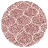 Hochflor-Teppich Skandinavisches Design, Carpetsale24, Rund, Höhe: 30 mm, Runder Teppich Wohnzimmer Skandinavisches Design Shaggy flauschig rosa