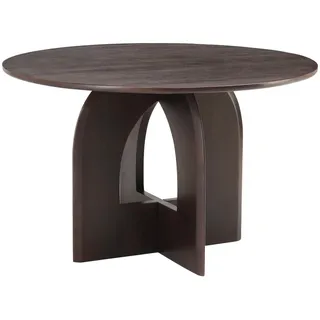 Mid.you Esstisch, Walnuss, Holz, Mangoholz, massiv, rund, 120x76x120 cm, Esszimmer, Tische, Esstische