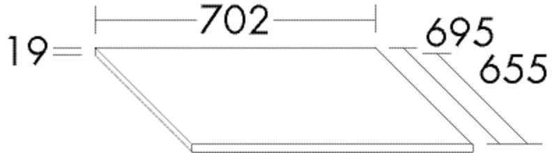 Burgbad Verlängerung zu AP Sys30 PG4 Sana 19x702x655 Weiß Hochglanz, APDFVERF3359 APDFVERF3359