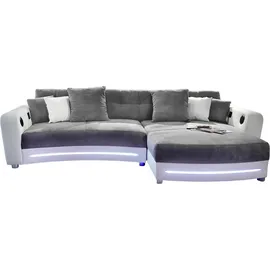 Jockenhöfer Ecksofa Laredo Kunstleder 7-Sitzer Grau