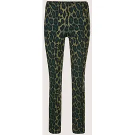 Madeleine Leggings Gerade Jersey-Leggings mit Animal-Print Petrol/Schwarz 18